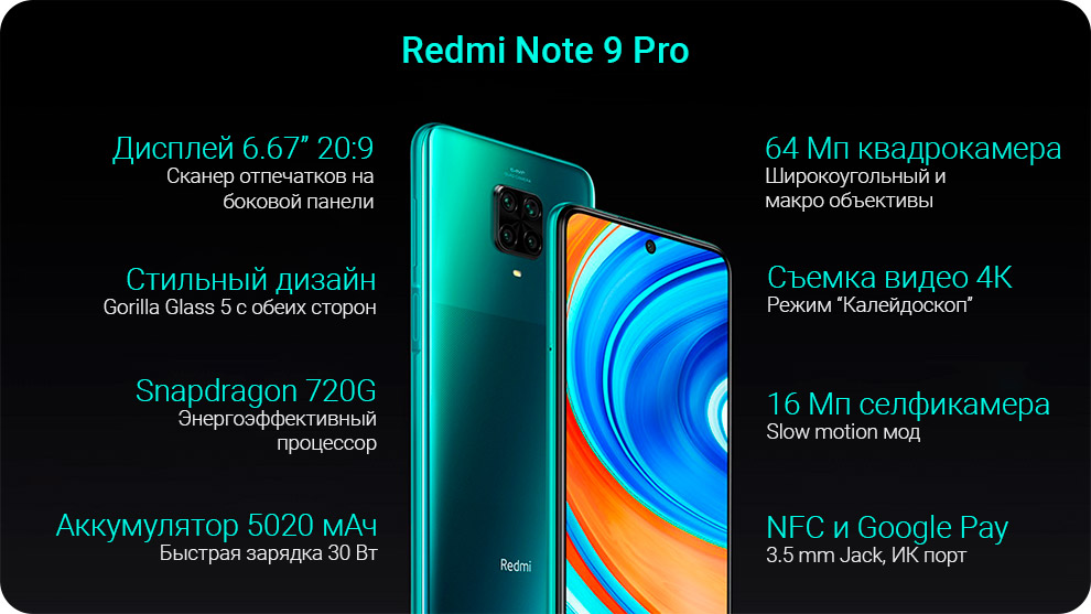 Средняя Часть Корпуса Redmi Note 9 Pro