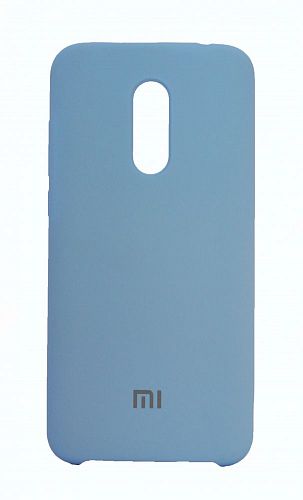 Силиконовый чехол с матовой текстурой для Xiaomi Redmi 5 Plus (Светло-синий) — фото