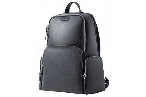 Рюкзак кожаный 90 Points Popular Leather Backpack Black (Черный) — фото